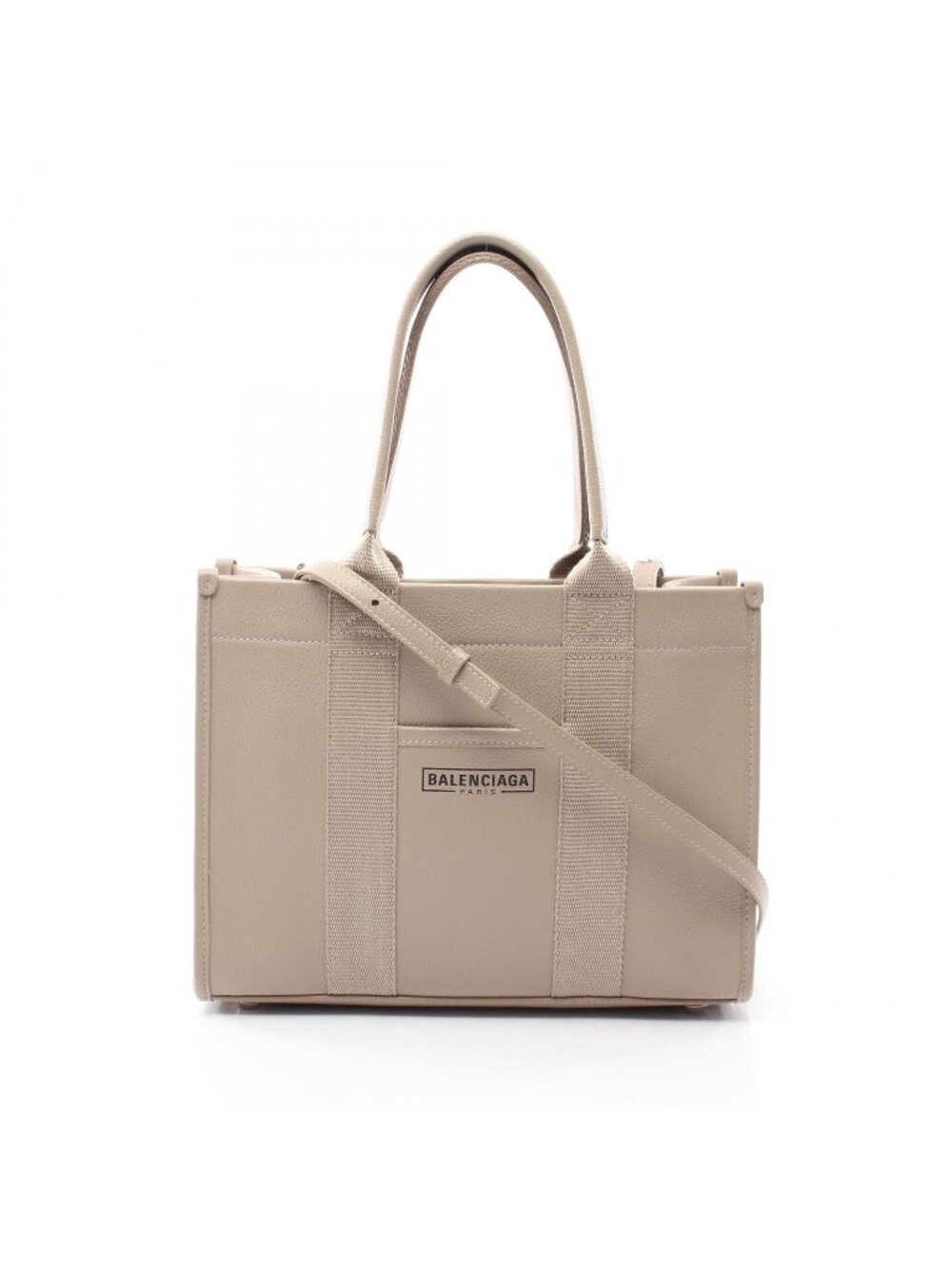 Balenciaga Tote S 2-Way Beige Black Leather Small
